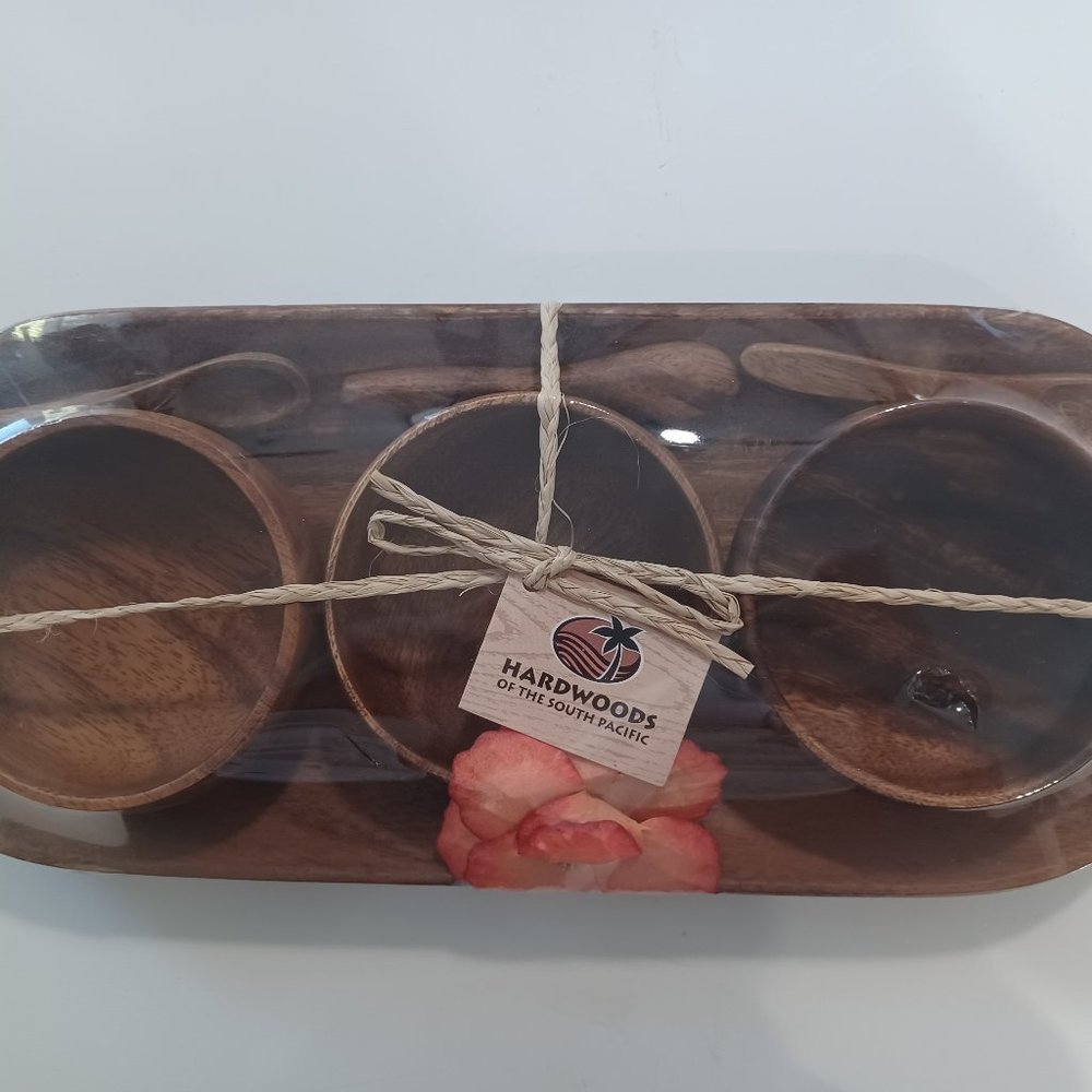 Condiment 3 Round with Tray